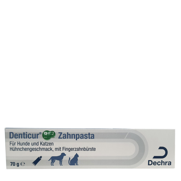 Denticur RF2 Zahnpasta 70g mit Fingerzahnbürste für Haustiere