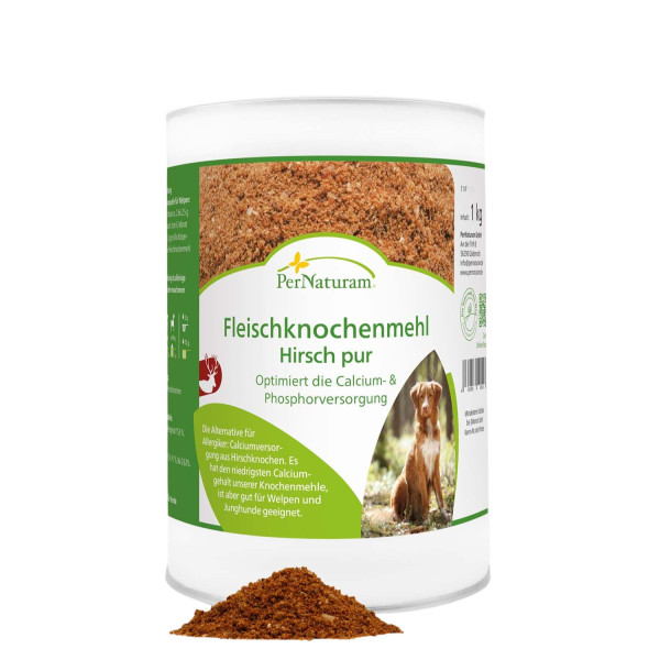 PerNaturam Fleischknochenmehl Hirsch pur 1000g
